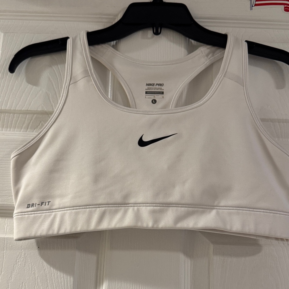 Nike Pro Dri Fit White Unlined Sport's Bra L